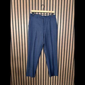Shaquille O'Neal Dress Pants 30 x 30 Mens Blue Pleated 100% Woven Wool
